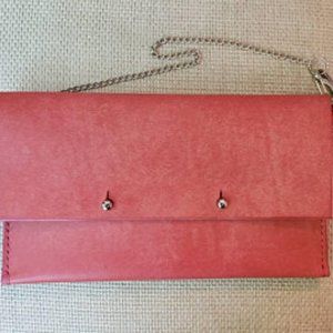 ScapeGrace Designs Salmon Pink Leather Clutch